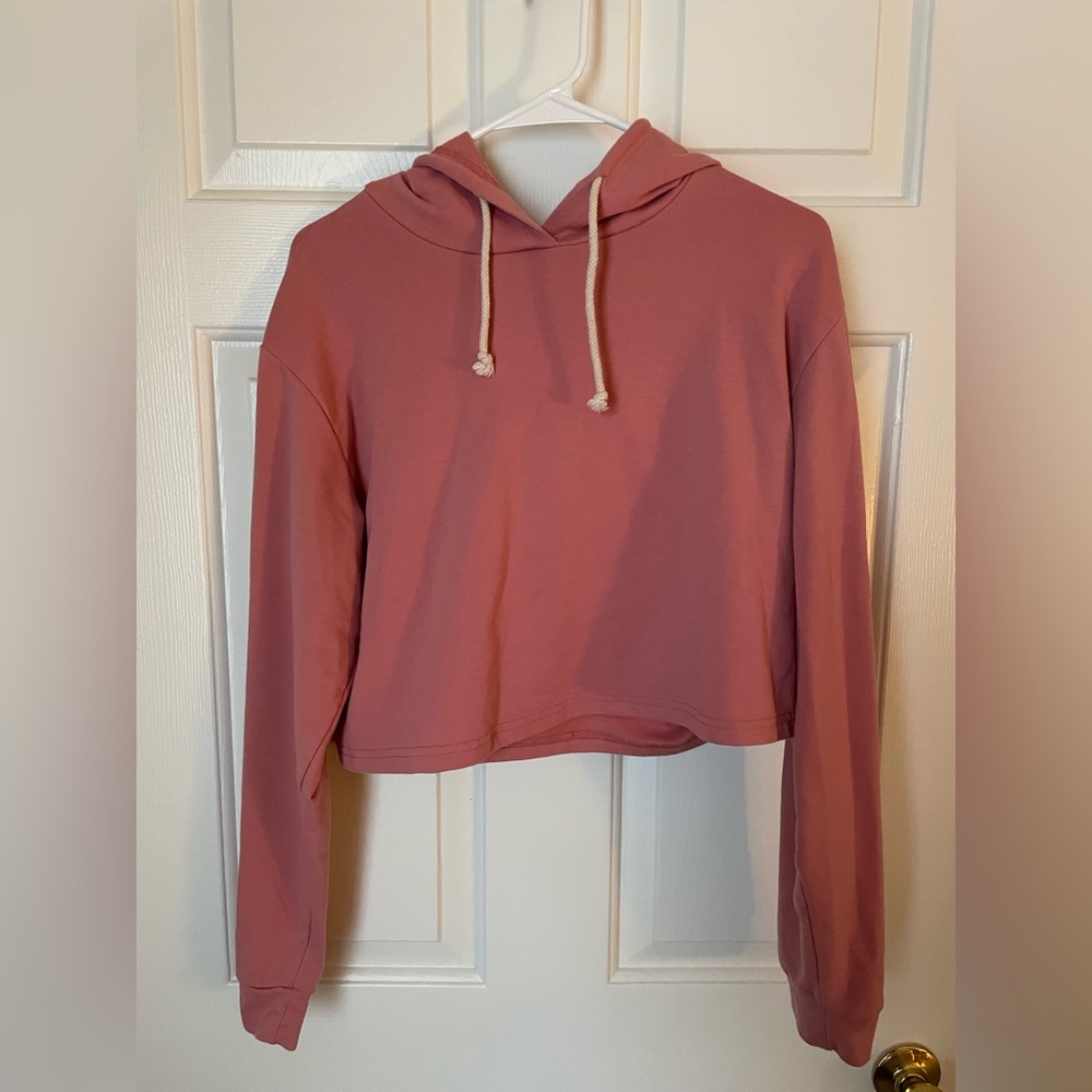 Pink Cropped Hoodie